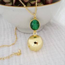 Bola or pendentif emeraude