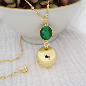 Bola or pendentif emeraude