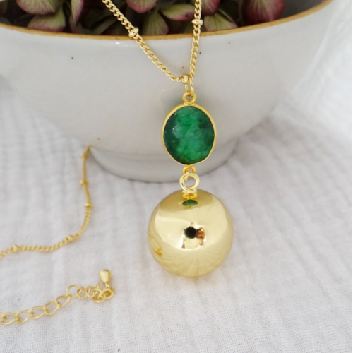 Madeleine Et Maman - Bola or pendentif emeraude