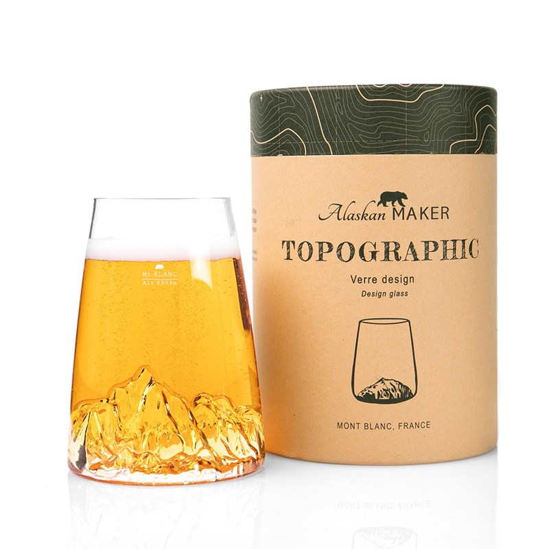 Alaskan Maker - Verre design topographic mont blanc