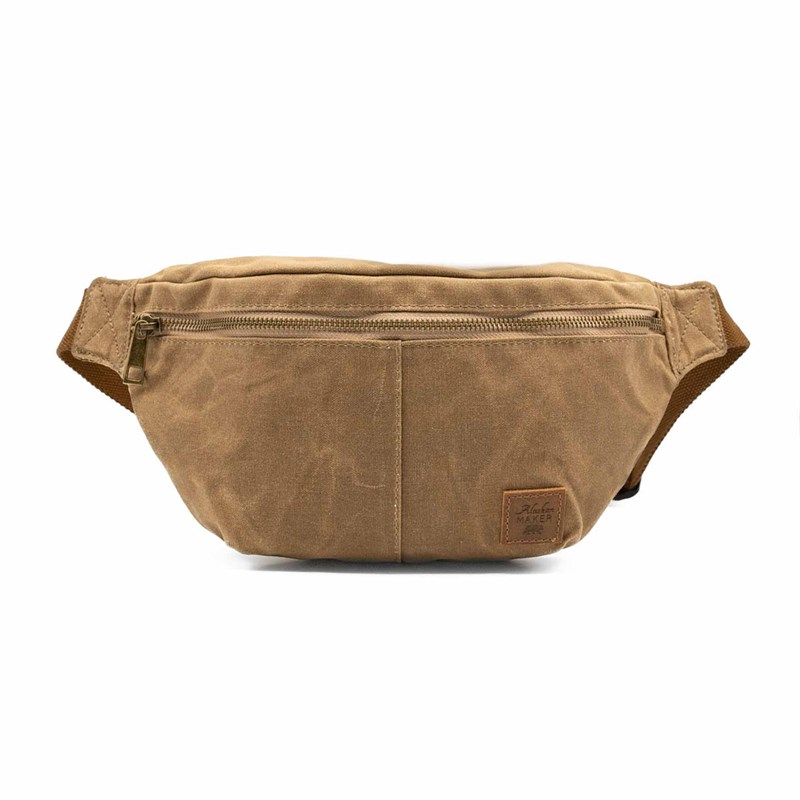 Alaskan Maker - Sac banane cuir sling sable