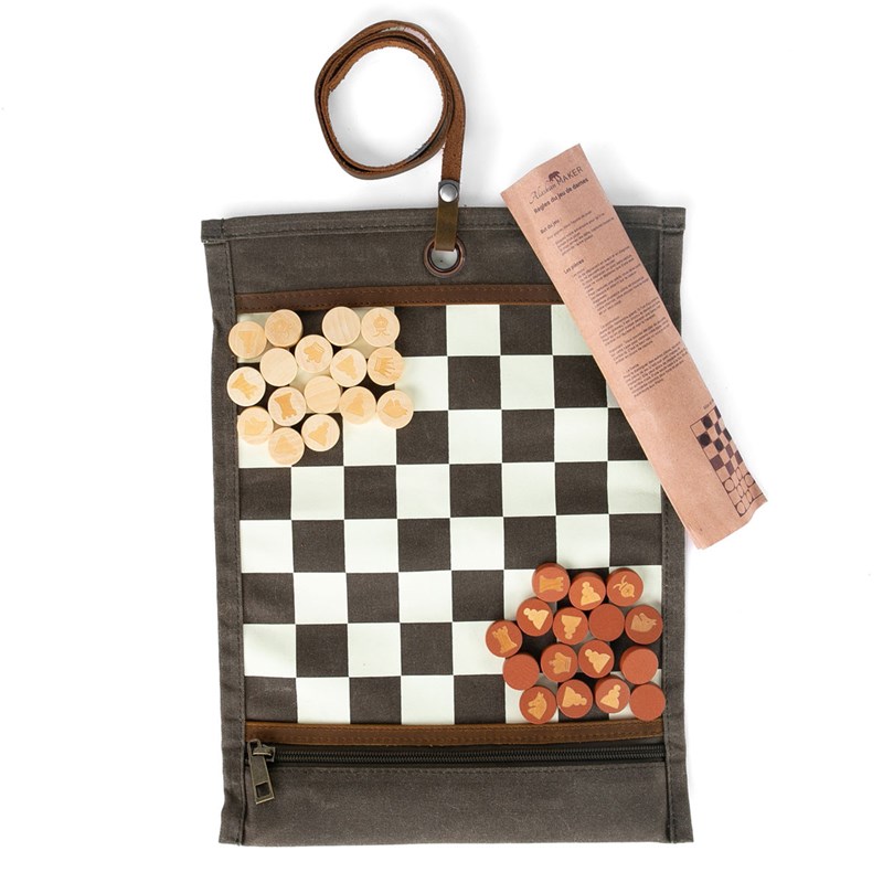 Alaskan Maker - Jeu d'échec & dames de voyage kaki