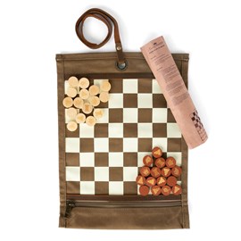 Jeu d'échec & dames pliable havane