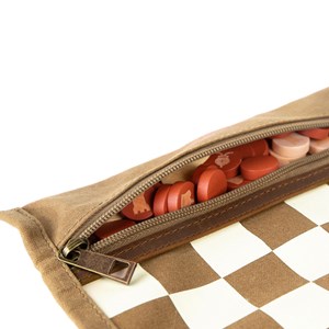 Jeu d'échec & dames pliable havane