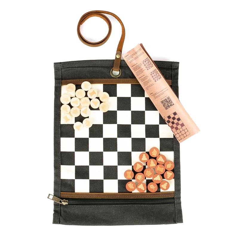 Alaskan Maker - Jeu d'échec & dames de voyage noir