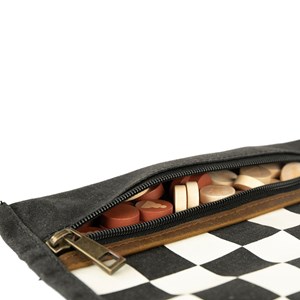 Jeu d'échec & dames de voyage noir