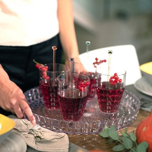 Plateau rond transparent 35 cm guzzini