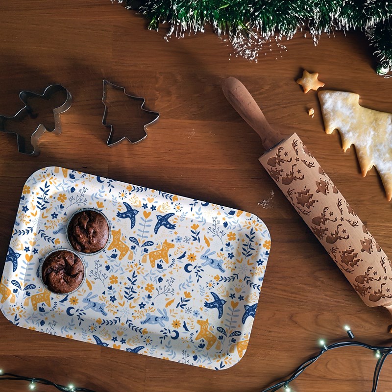 Maison Royal Garden - Plateau kraft recyclé scandy christmas