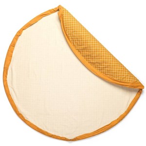 Sac rangement tapis organic grid moutard