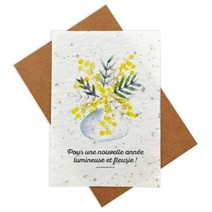 Carte à planter bonne année mimosa