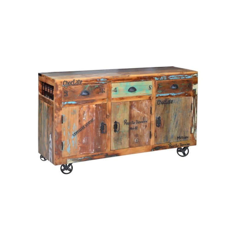Buffet 3 tiroirs bois marron - rosalia