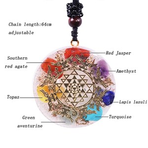 Collier pendentif yoga orgone 7 chakras