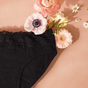 Culotte menstruelle dentelle bio xs noir