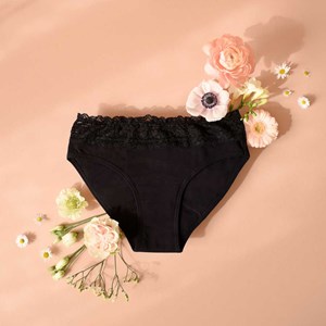 Culotte menstruelle dentelle bio m noir
