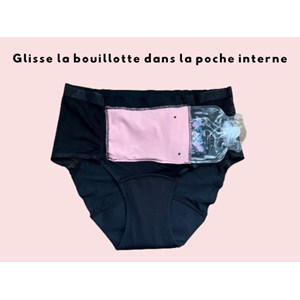 Culotte menstruelle bouillotte s rose