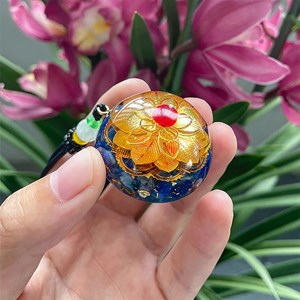 Collier yoga orgonite  lotus anti onde