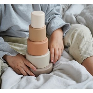 Gobelets à empiler silicone, beige