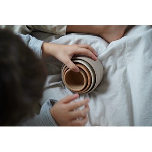 Gobelets à empiler silicone, beige