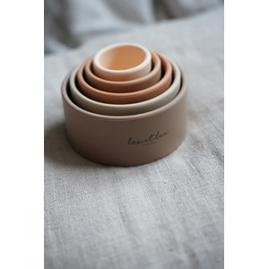 Gobelets à empiler silicone, beige