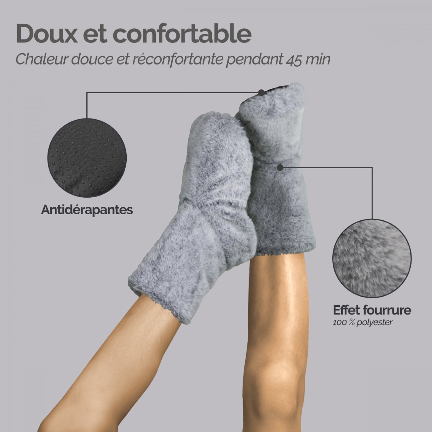Chaussons chauffants, bouillotes micro-ondes / Pointure 40 45