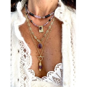 Sautoir toggle amethyste