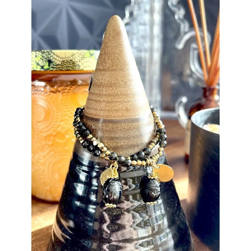Paulette Quincaillerie - Bracelet scarabée spinelle