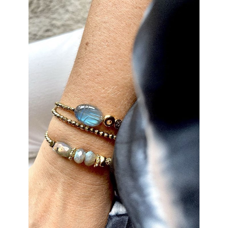 Paulette Quincaillerie - Bracelet scarabée labradorite