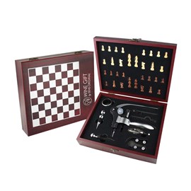 Coffret 8 outils du vin + jeu échec *