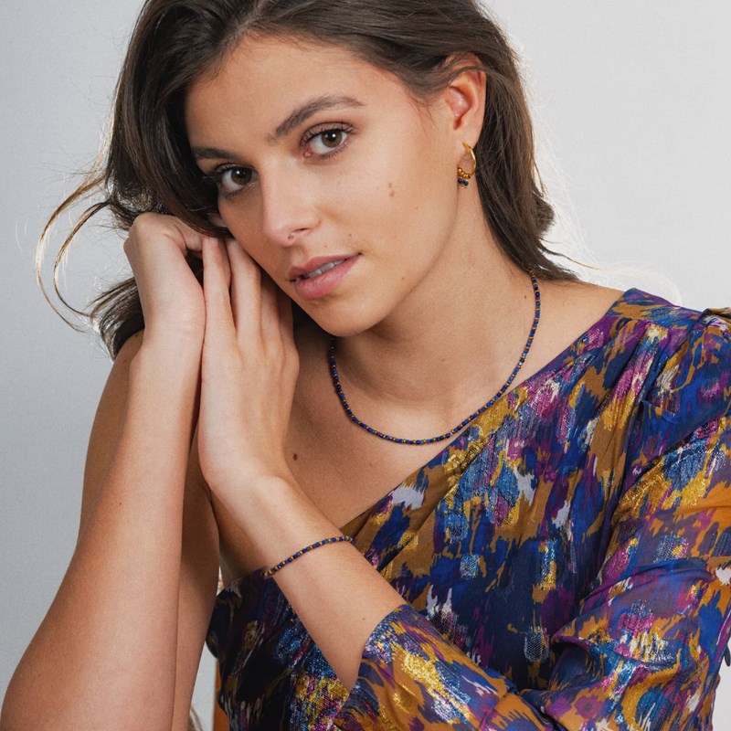 Collier karia en pierres lapis-lazuli