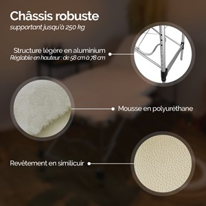 Table massage pliante 2 zones