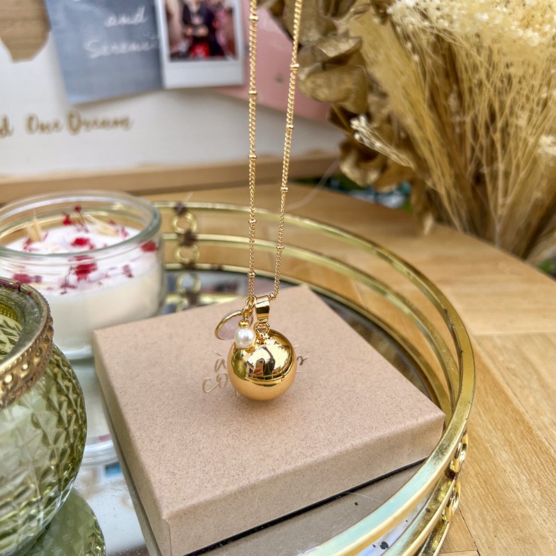 Bola de grossesse or perle et quartz (A Mes Copines) - Image 2