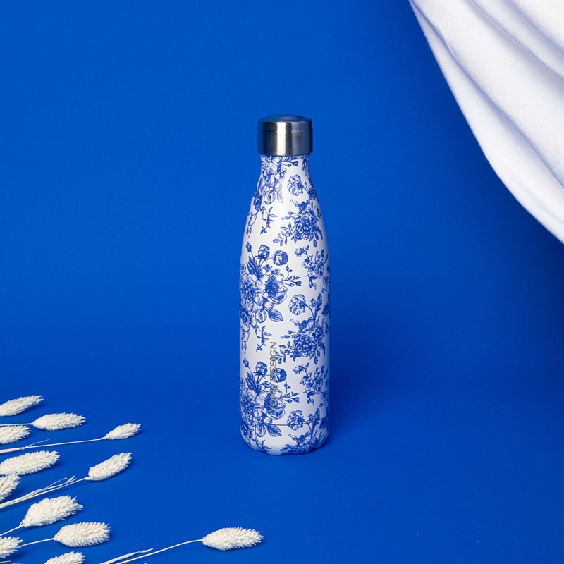 Yoko design - Bouteille iso 500ml - toile de jouy bleu