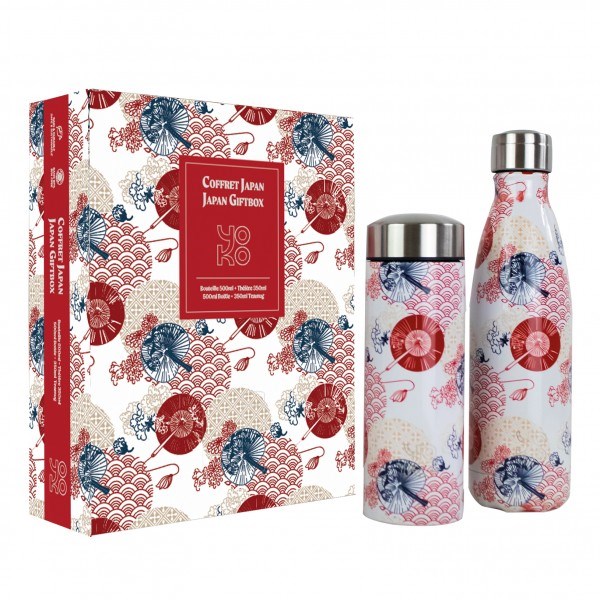 YOKO DESIGN - GLASS BOTTLE 500 Ml Avec Pochette Neoprene Rouge