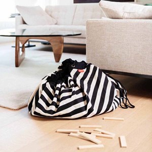 Sac rangement tapis rayures noires