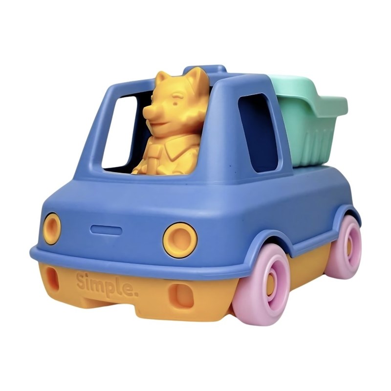 Le Jouet Simple - Camion benne  éco-responsable bleu
