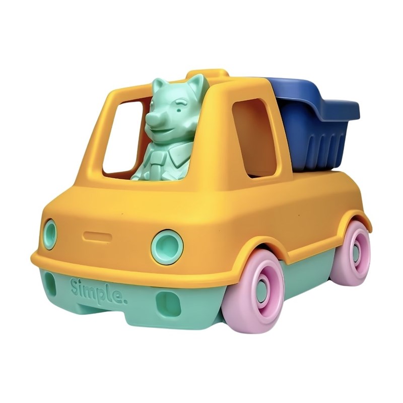 Le Jouet Simple - Camion benne  éco-responsable jaune