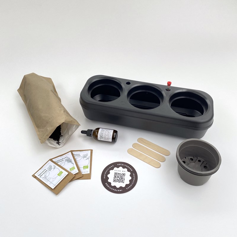 The Urban Permaculture - Kit potager - 2 feuilles et 1 aromatique