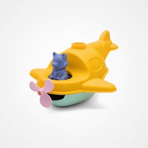 Jouet de bain made in france en matière recyclée hydravion de mr renard