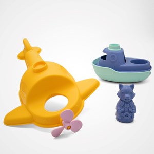Jouet de bain made in france en matière recyclée hydravion de mr renard