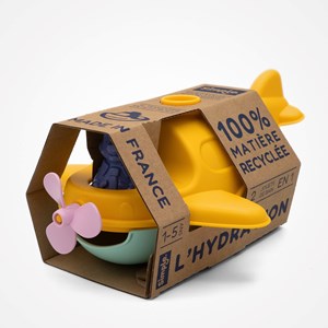 Jouet de bain made in france en matière recyclée hydravion de mr renard