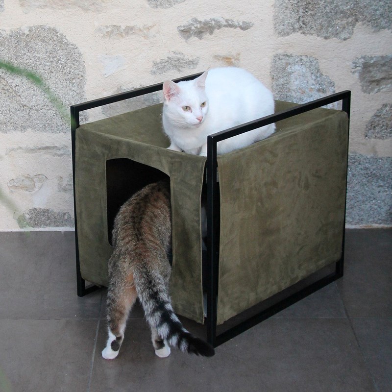 Homycat - Maison de toilette tissus - kaki