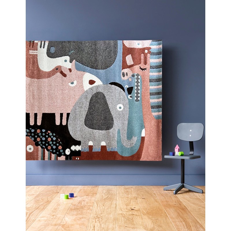 AFK Living - Tapis enfant puzzle animaux 135x190