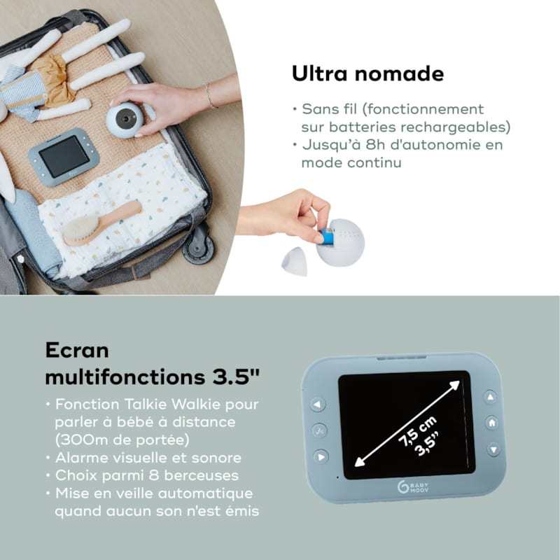 Babyphone vidéo rechargeable yoo roll (Babymoov) - Image 3