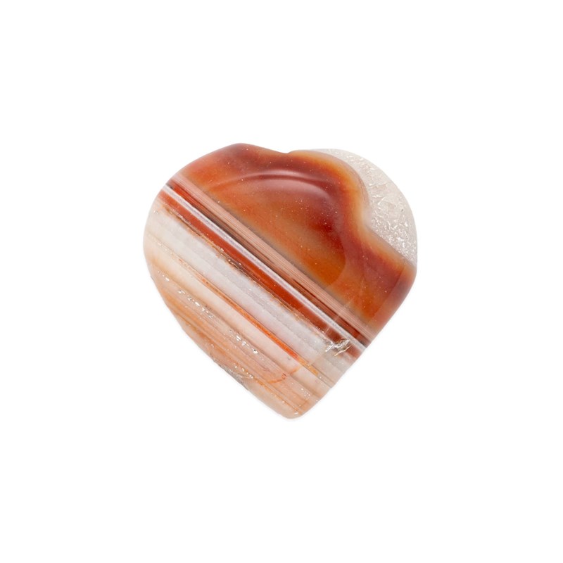 Coeur poli en pierre cornaline