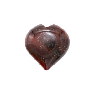 Coeur poli en pierre cornaline
