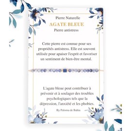 Bracelet agate bleue