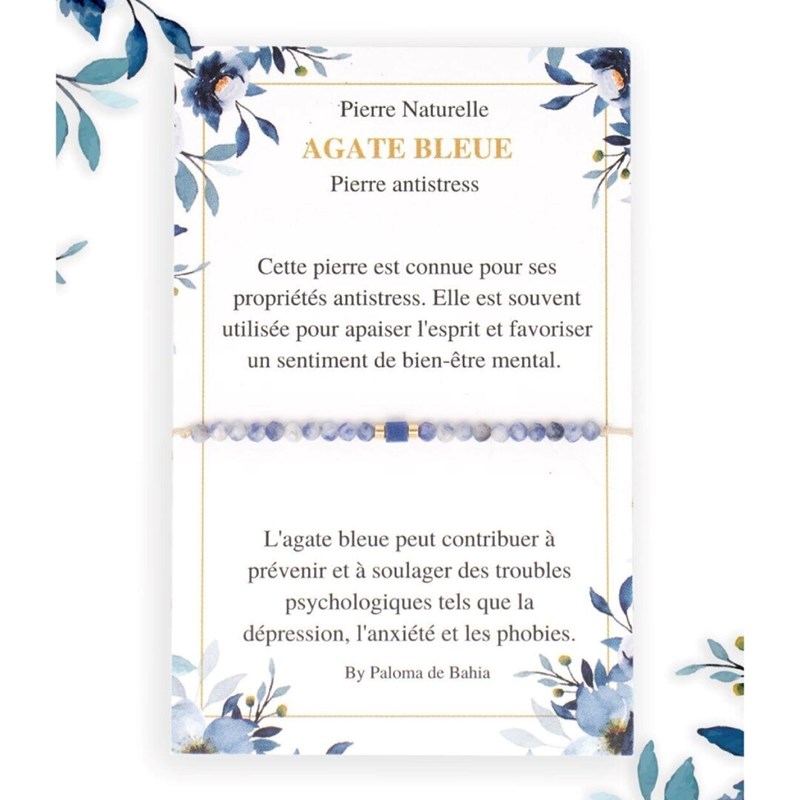 Bracelet agate bleue