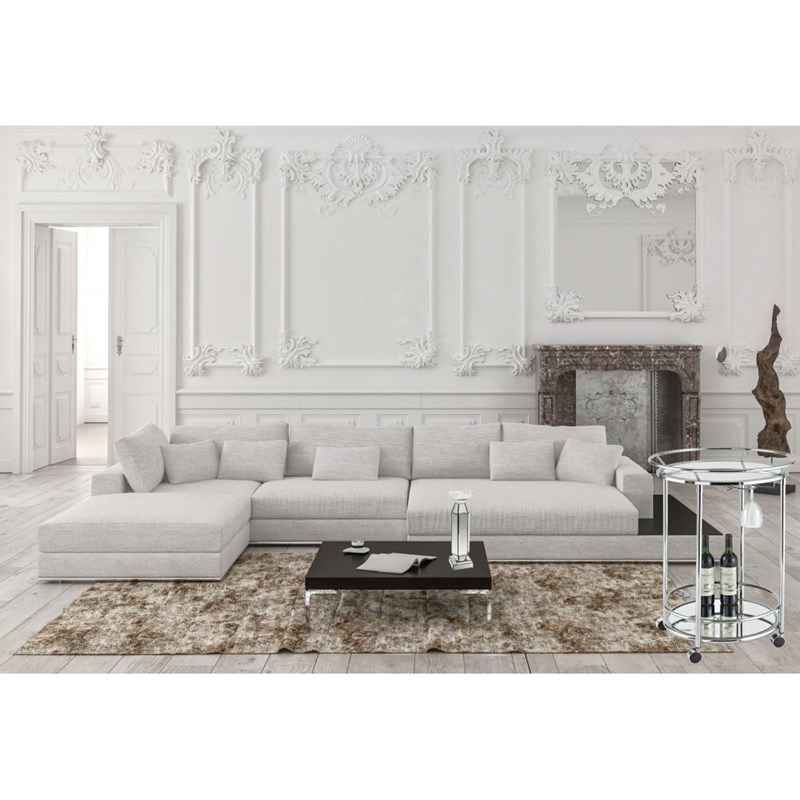 Desserte roulante ronde miroir