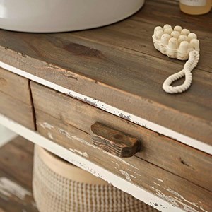 Meuble sous vasque pin recyclé fsc mixte