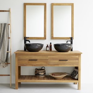 Meuble de salle de bain bois de teck 135